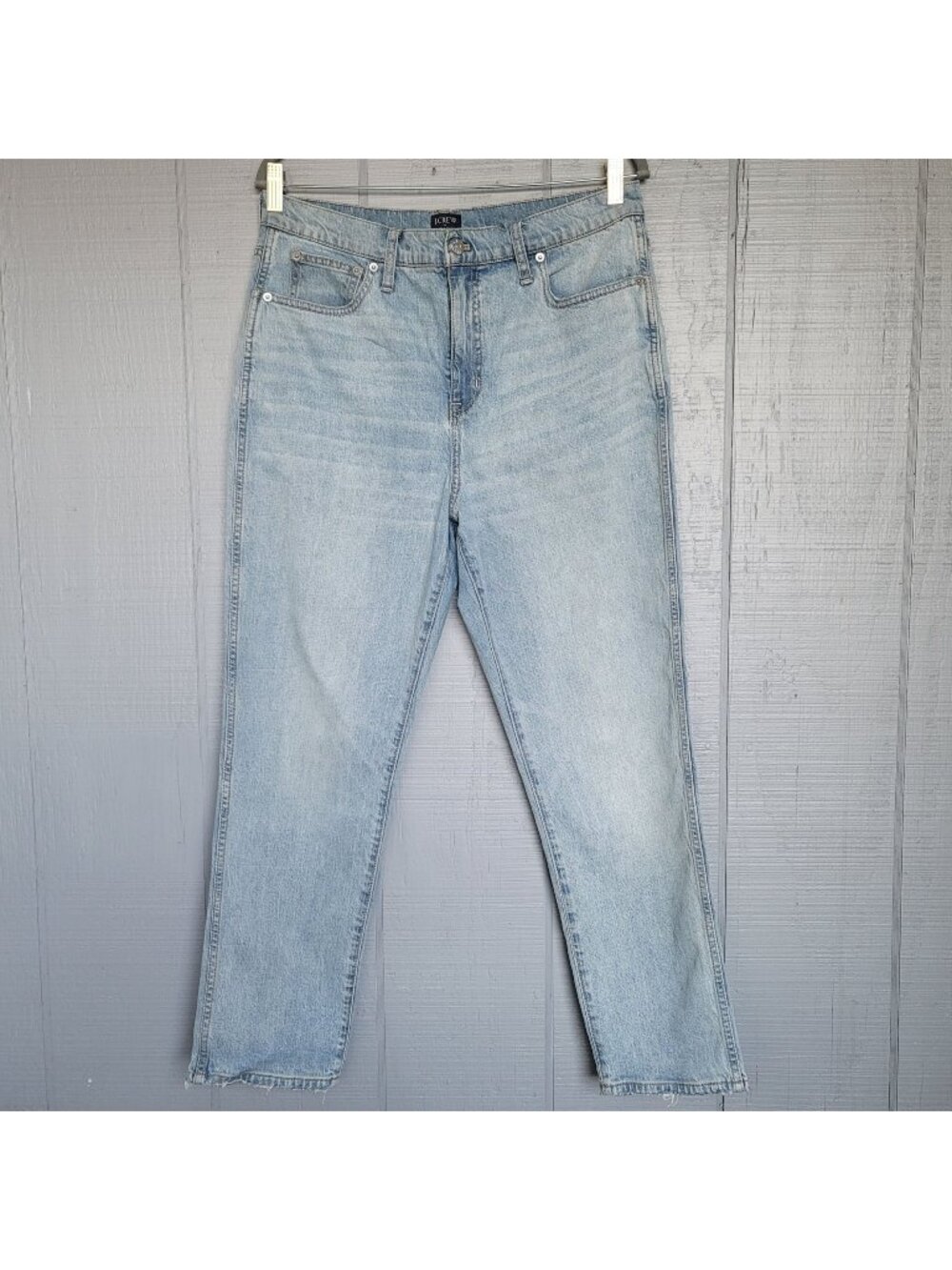 J.Crew High-Rise Classic Vintage Jeans 31 Light Wash Straight Leg Raw Hem